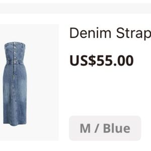 Denim Strapless Dress from Commense - Medium